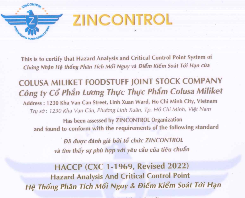 Hệ Thống Phân Tích Mối Nguy & Điểm Kiểm Soát Tới Hạn